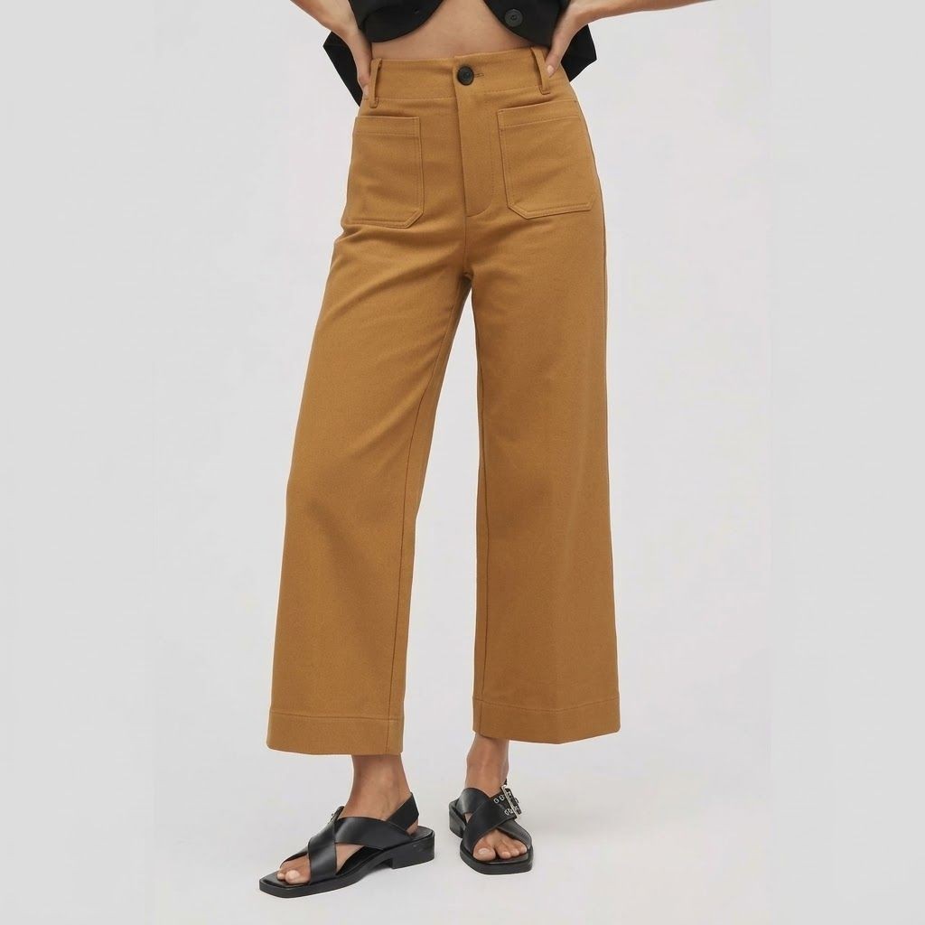 Anthropologie Maeve The Colette Knit Cropped Wide Leg Pants Beige Size 23 Anthropologie Maeve The Colette Knit Cropped Wide Leg Pants Beige Size 23