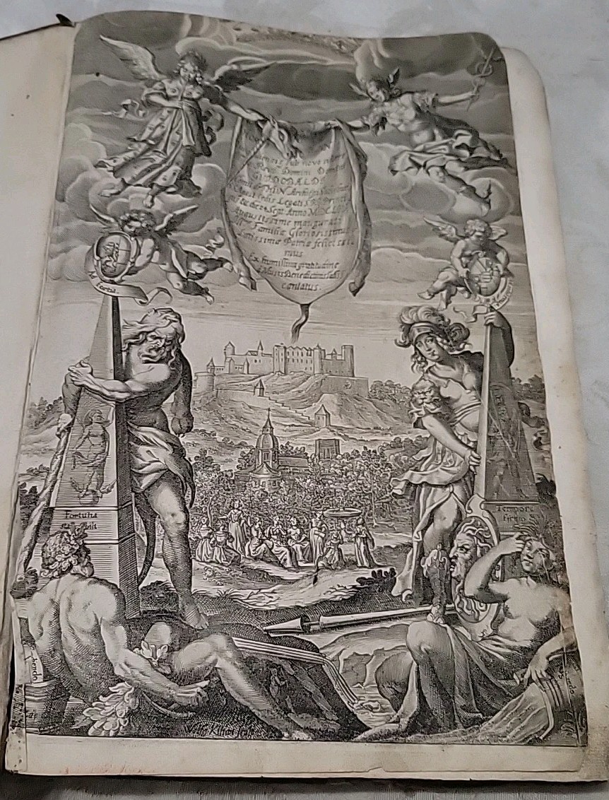 1650 Rare Antique German Emblem Book Guidobald Salzburg Large Engravings 1650 Rare Antique German Emblem Book Guidobald Salzburg Large Engravings
