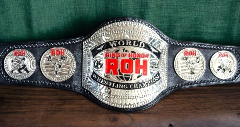 ROH Ring of Honor Wrestling Championship Title Belt Replica Brass Adult Size ROH Ring of Honor Wrestling Championship Title Belt Replica Brass Adult Size