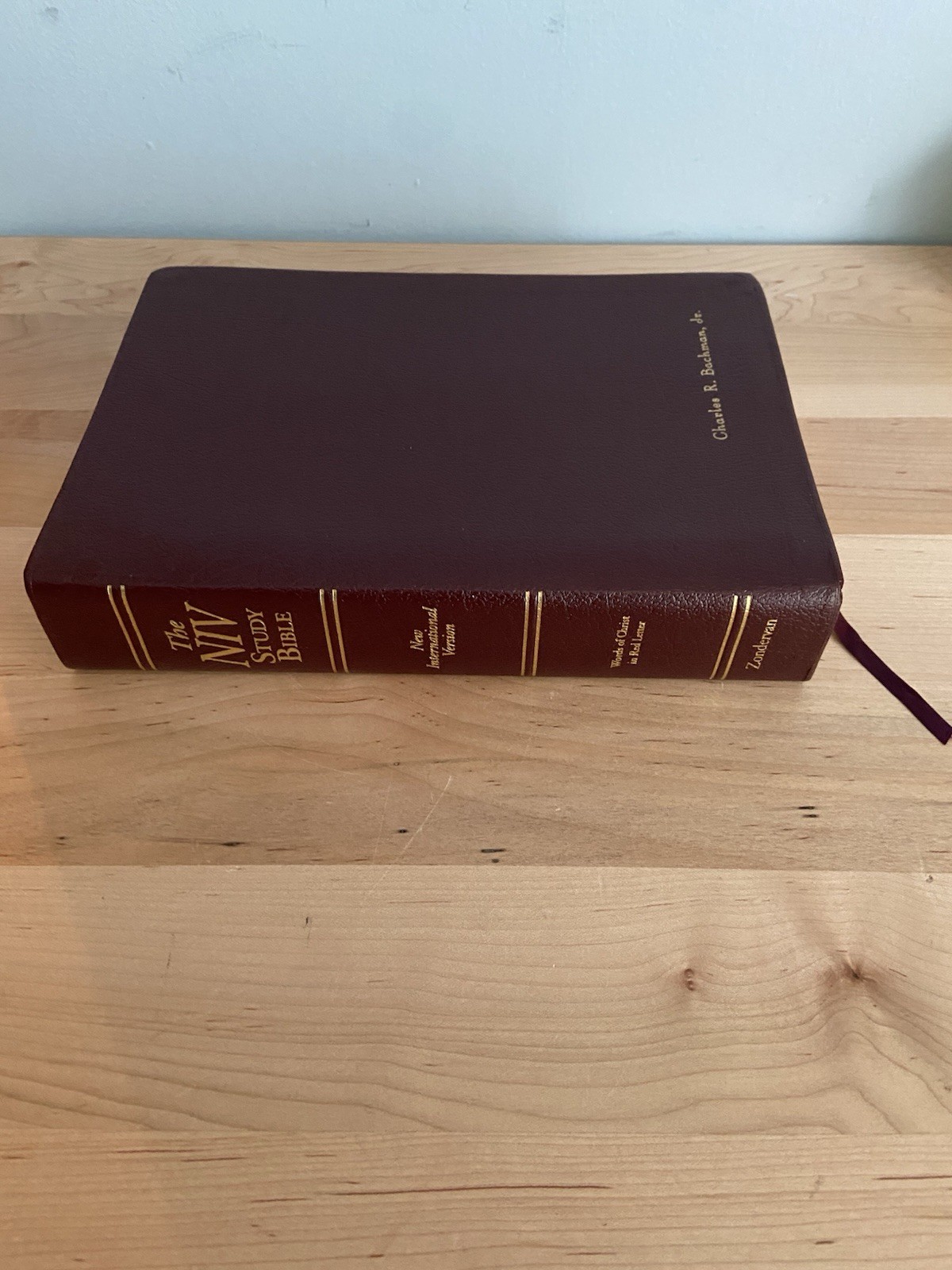 The NIV Study Bible 10th Anniversary Edition Bonded Leather Burgundy Red-Letter