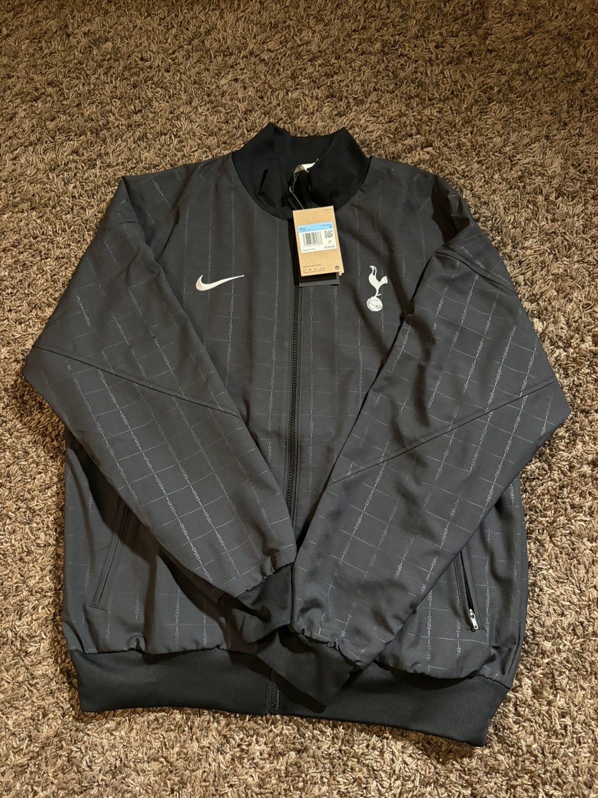 Nike Tottenham Hotspur Spurs Bomber Jacket Men’s M Black Dri-FIT NWT Nike Tottenham Hotspur Spurs Bomber Jacket Men’s M Black Dri-FIT NWT