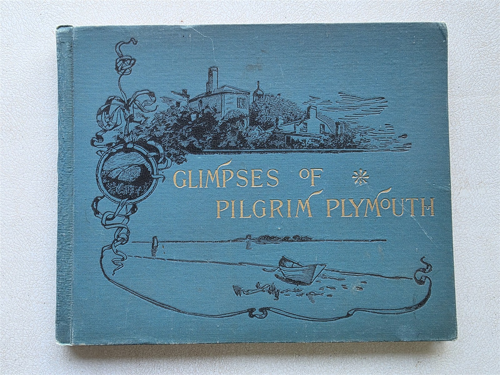 Glimpses of Pilgrim Plymouth Antique 1890 Portfolio of Photos 20 Photogravures