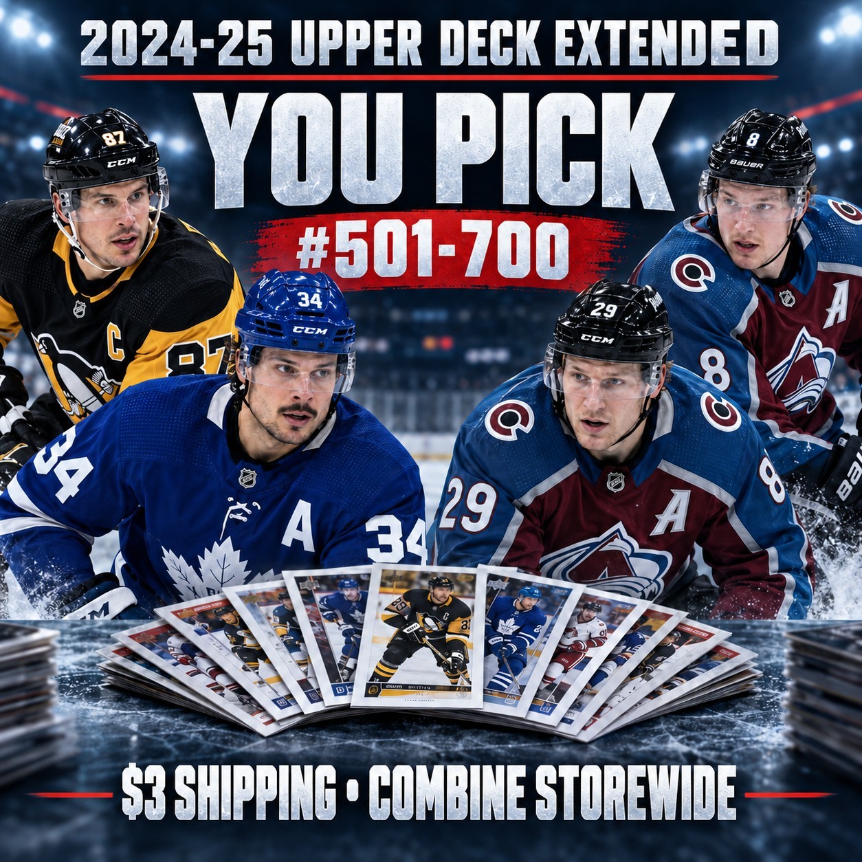 2024-25 Upper Deck Extended Hockey YOU PICK #501-700 + McDavid Encores