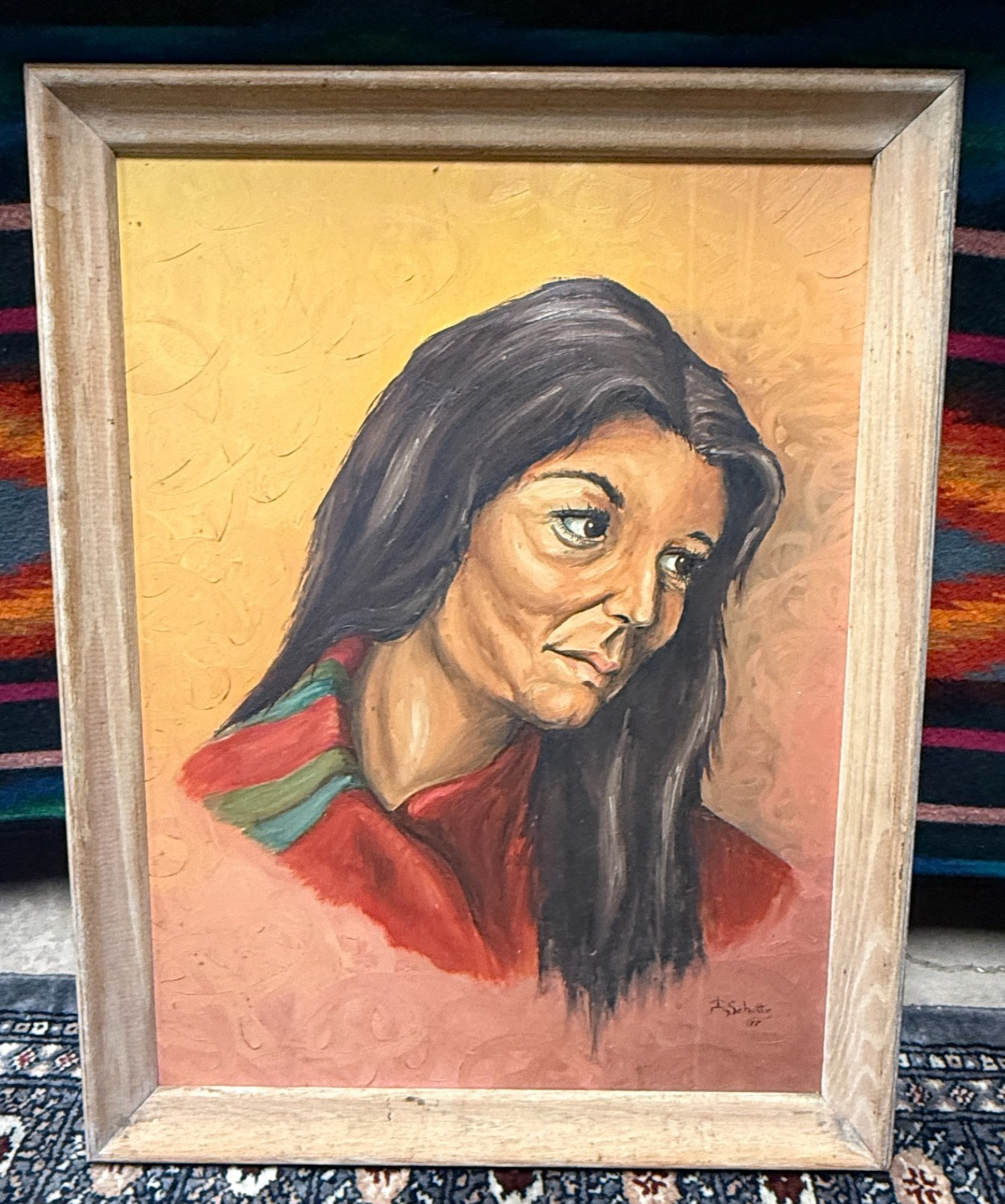 VTG 1977 Woman's Portrait Oil Painting Framed Signed VTG 1977 Woman's Portrait Oil Painting Framed Signed