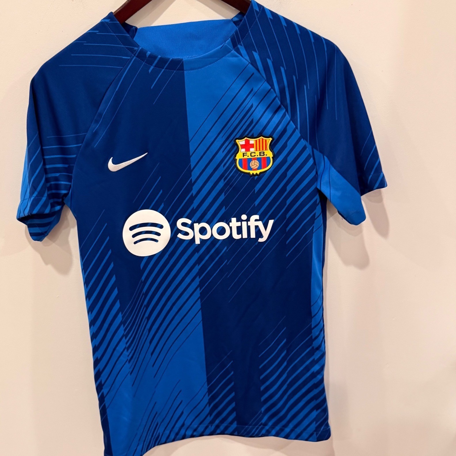 Nike FC Barcelona 2023-24 Pre-Match Training Jersey Blue Mens Small DX3610-464