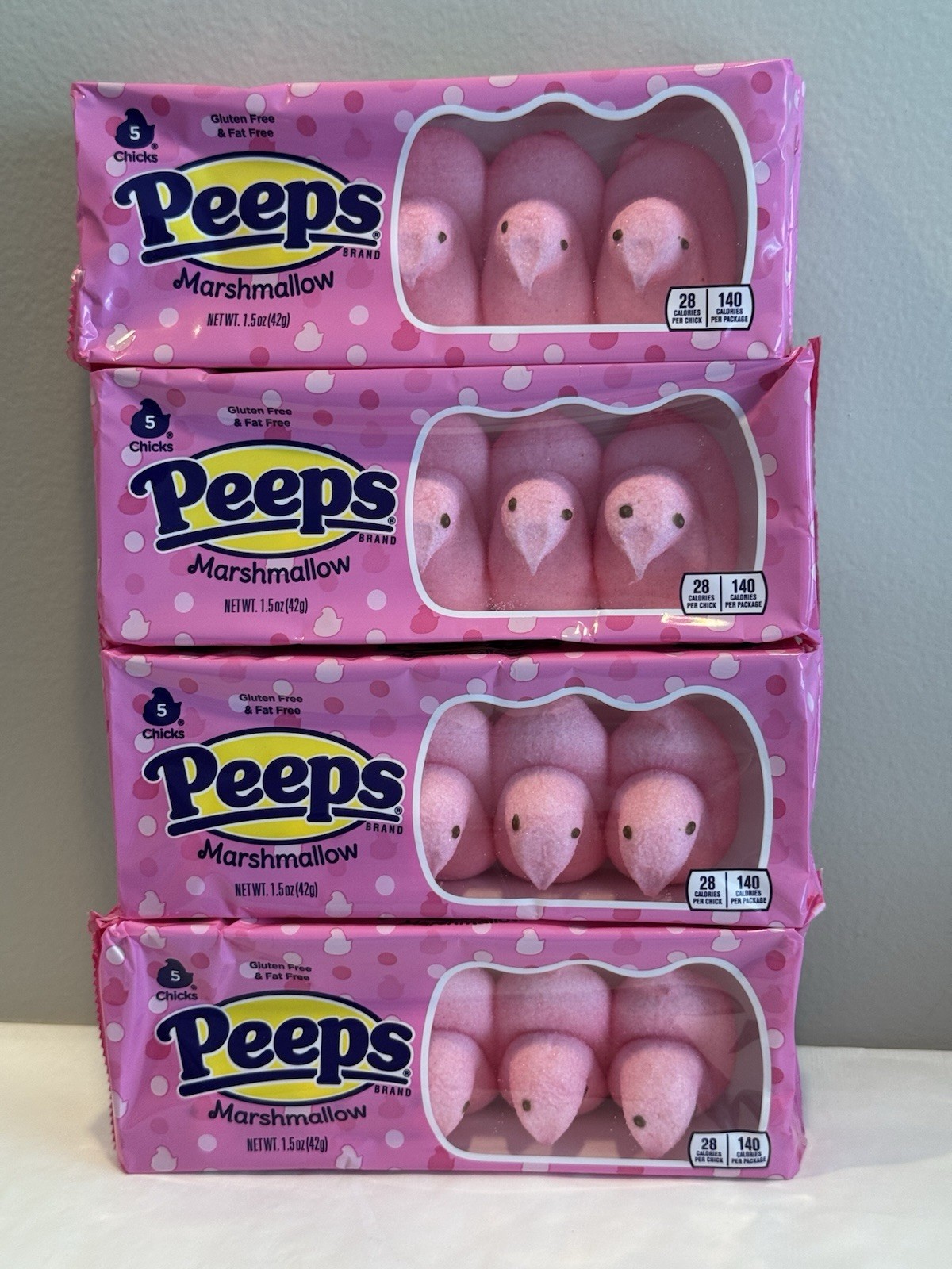 Peeps Pink Marshmallow 5 Count 4 Pack 20 Total Peeps NEW Peeps Pink Marshmallow 5 Count 4 Pack 20 Total Peeps NEW