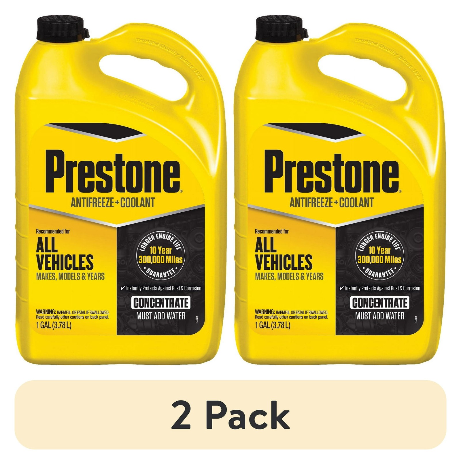 (2 pack) Prestone Universal Antifreeze and Coolant AF2000 Concentrate 1 Gallon