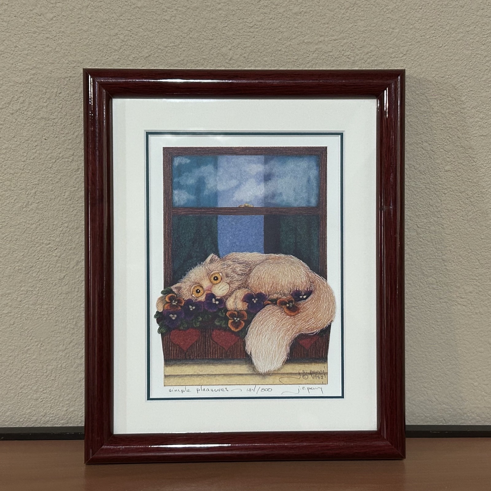 Cat Art J.S. Perry Signed Print 134/800 \