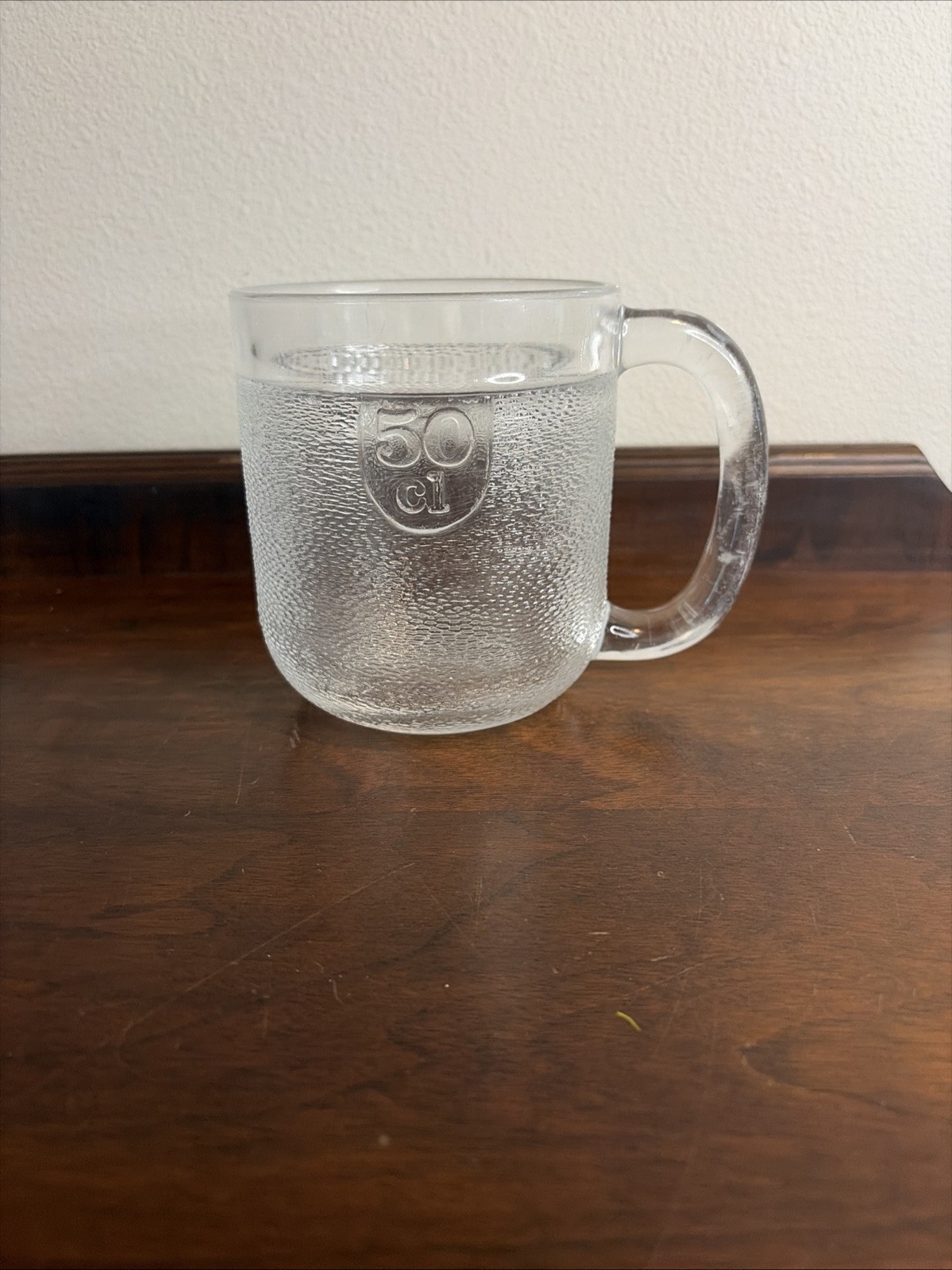 VTG Littala Krouvi 50 Cl Textures Clear Glass Beer Stein/Mug Finland Heavy