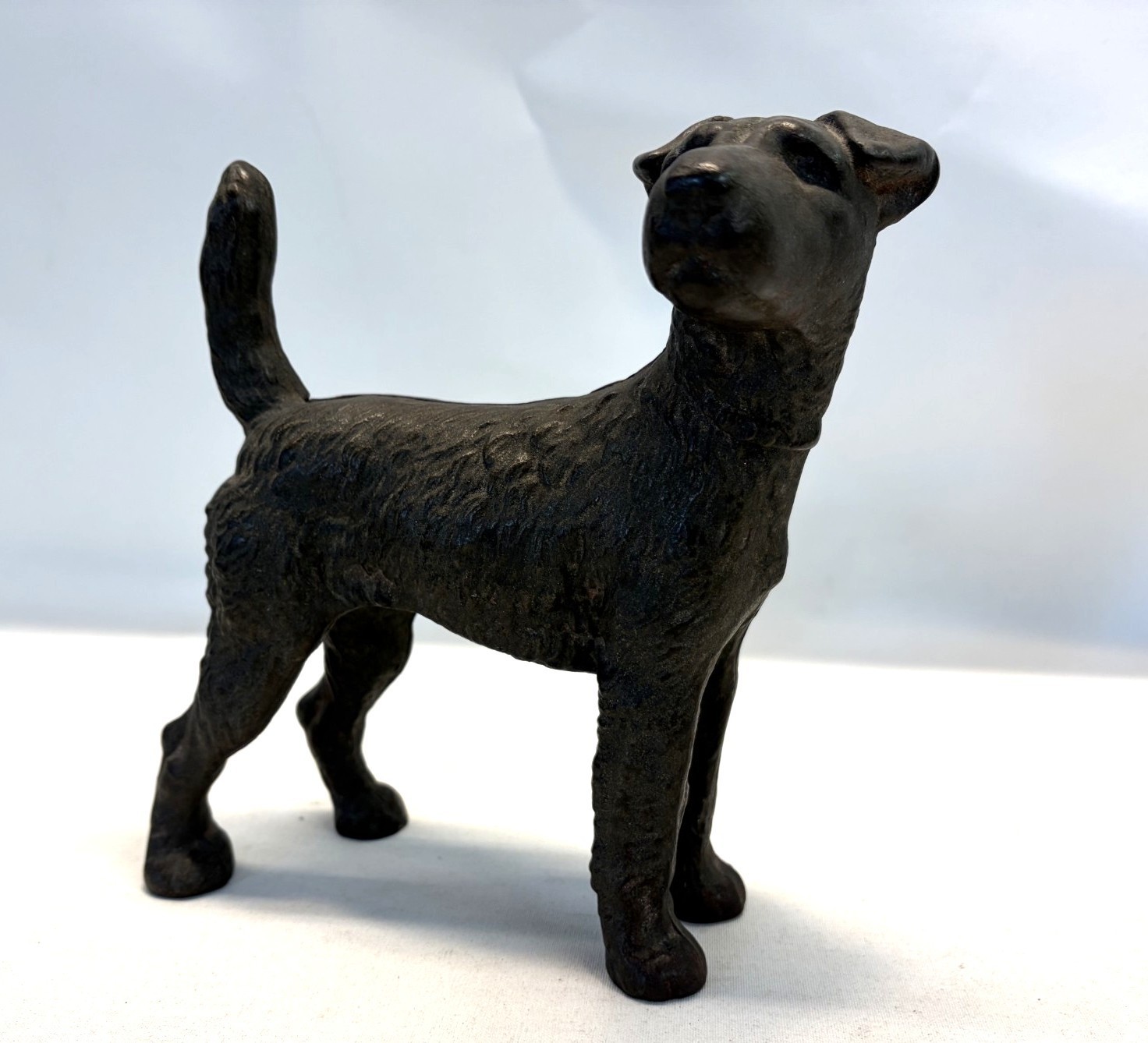 Vintage Antique Cast Iron Fox Terrier Dog Heavy over 6 lbs NICE Vintage Antique Cast Iron Fox Terrier Dog Heavy over 6 lbs NICE