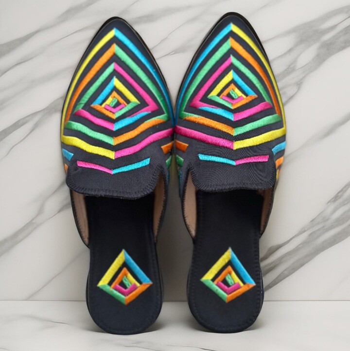 Handmade Moroccan Babouche Shoes with Embroidery Design Unique & Stylish 