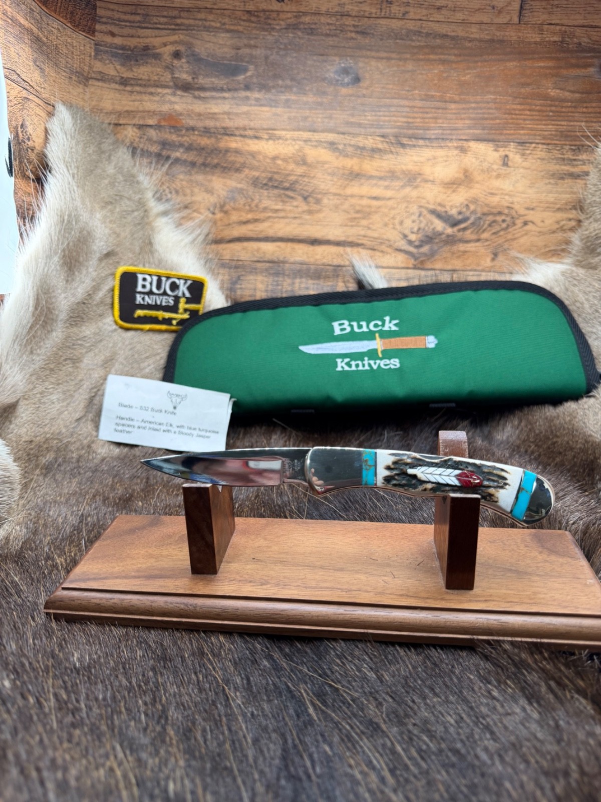 Buck WBC 532 Knife Stag Handle Stainless Blade & Feature Leather Sheath Mint Box