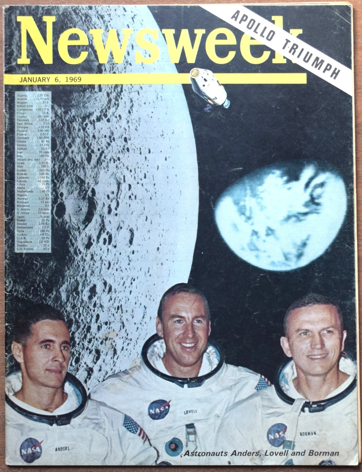 NEWSWEEK Jan 6 1969 Apollo 13, astronauts Anders, Lovell and Borman