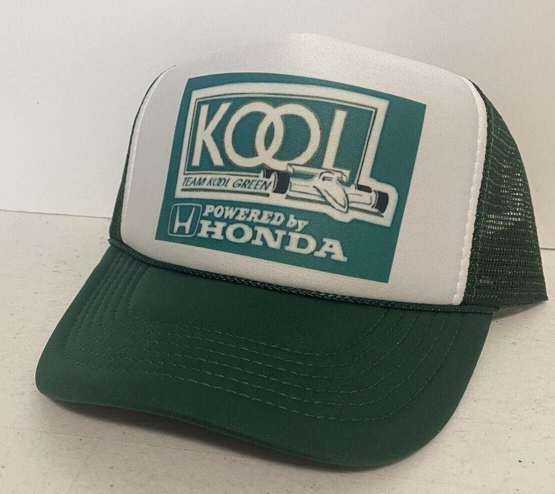 Vintage KOOL Racing Hat Formula 1 Trucker Hat Snapback Honda Racing Dark Green Vintage KOOL Racing Hat Formula 1 Trucker Hat Snapback Honda Racing Dark Green
