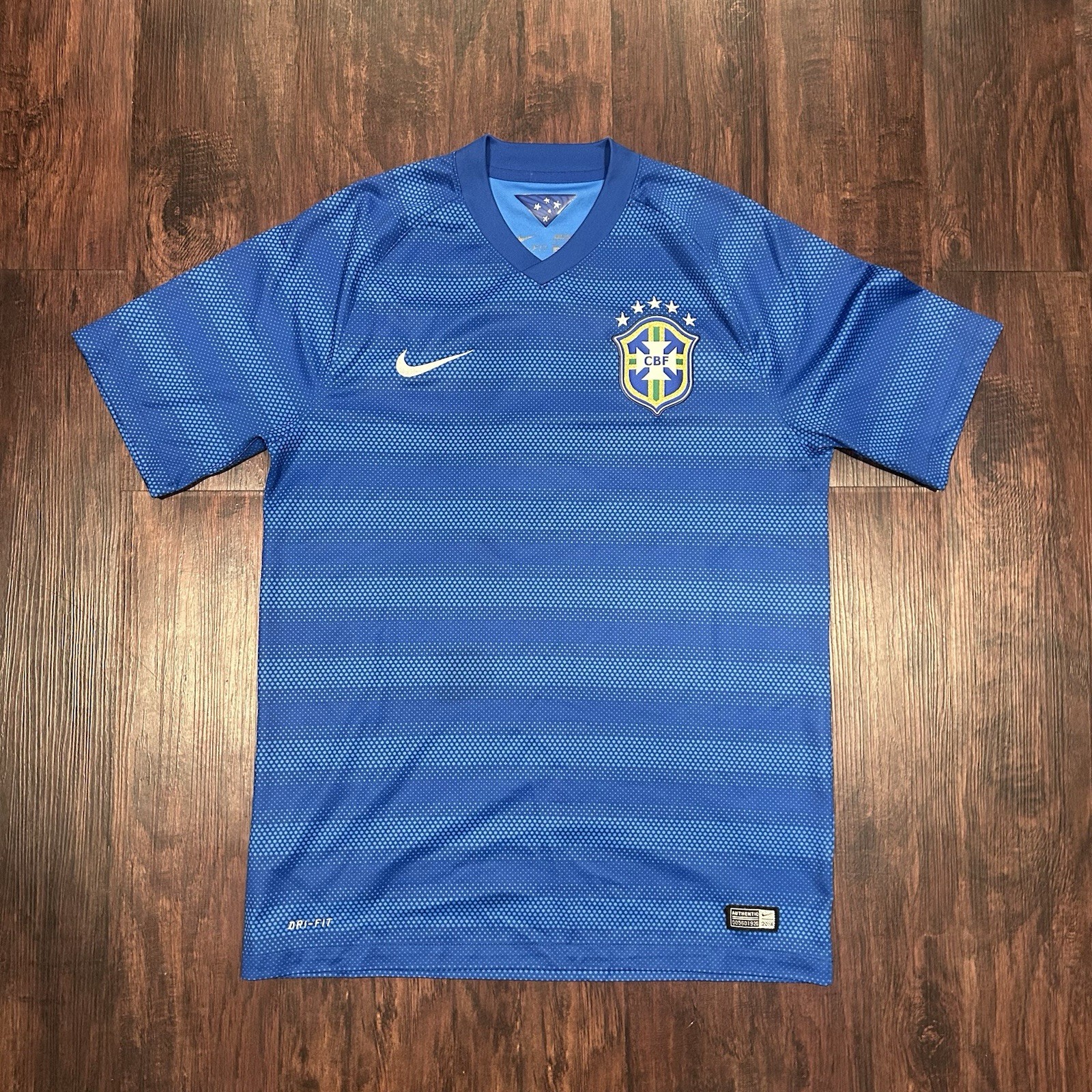Nike Brazil Soccer Jersey Shirt 2014/15 Mens Med Blue Away Football CBF Brasil Nike Brazil Soccer Jersey Shirt 2014/15 Mens Med Blue Away Football CBF Brasil