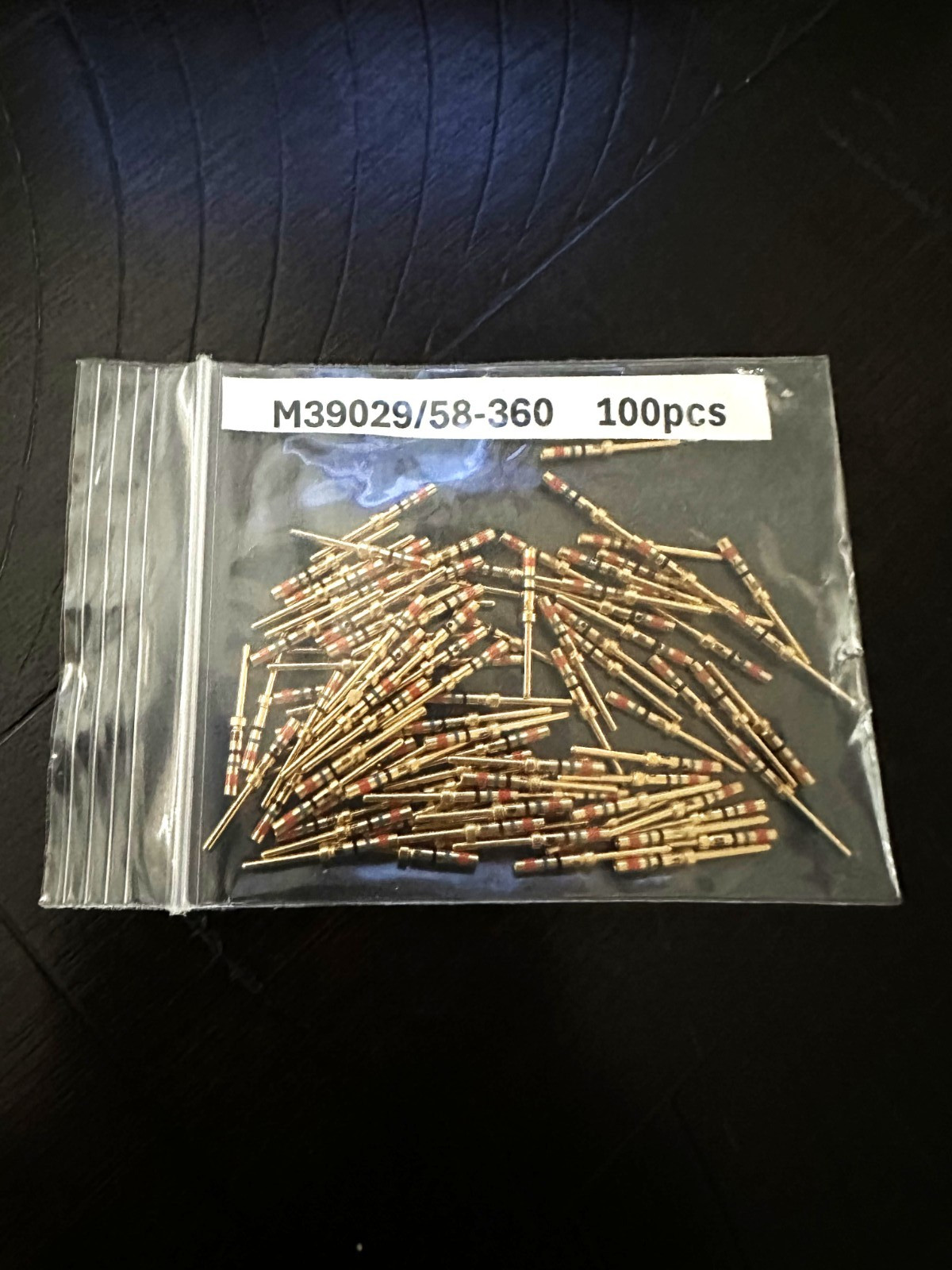 100 pcs per bag - Amphenol M39029/58-360 Circular Connector Contacts 100 pcs per bag - Amphenol M39029/58-360 Circular Connector Contacts