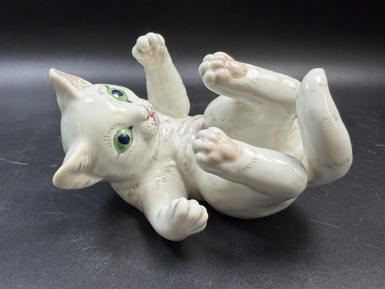 Vintage Nymphenburg Porcelain Playful Kitten Hand Painted Figurine Rare