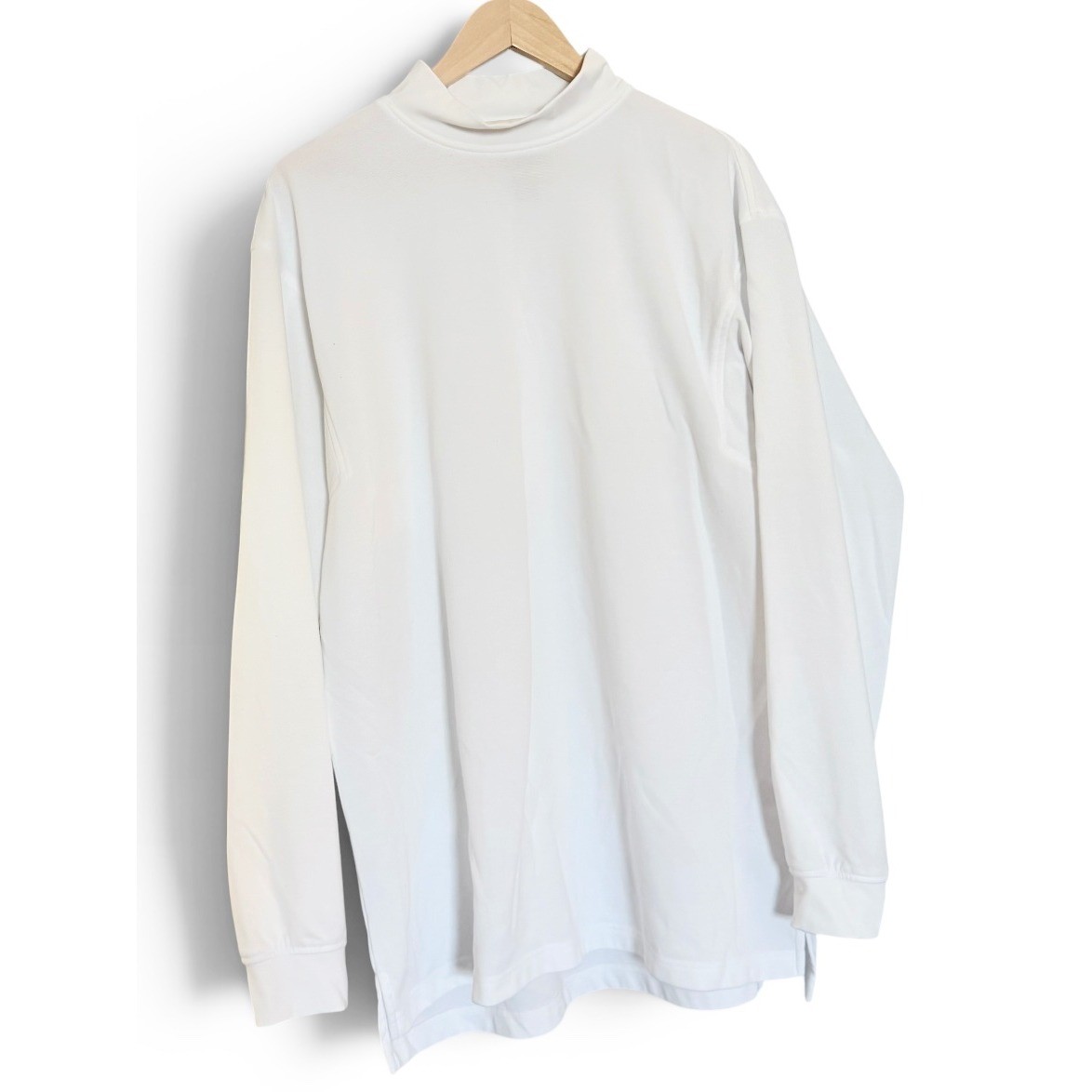 FootJoy Size XL Mock Neck Long Sleeve Shirt White Made in USA Vintage 2006 Logo