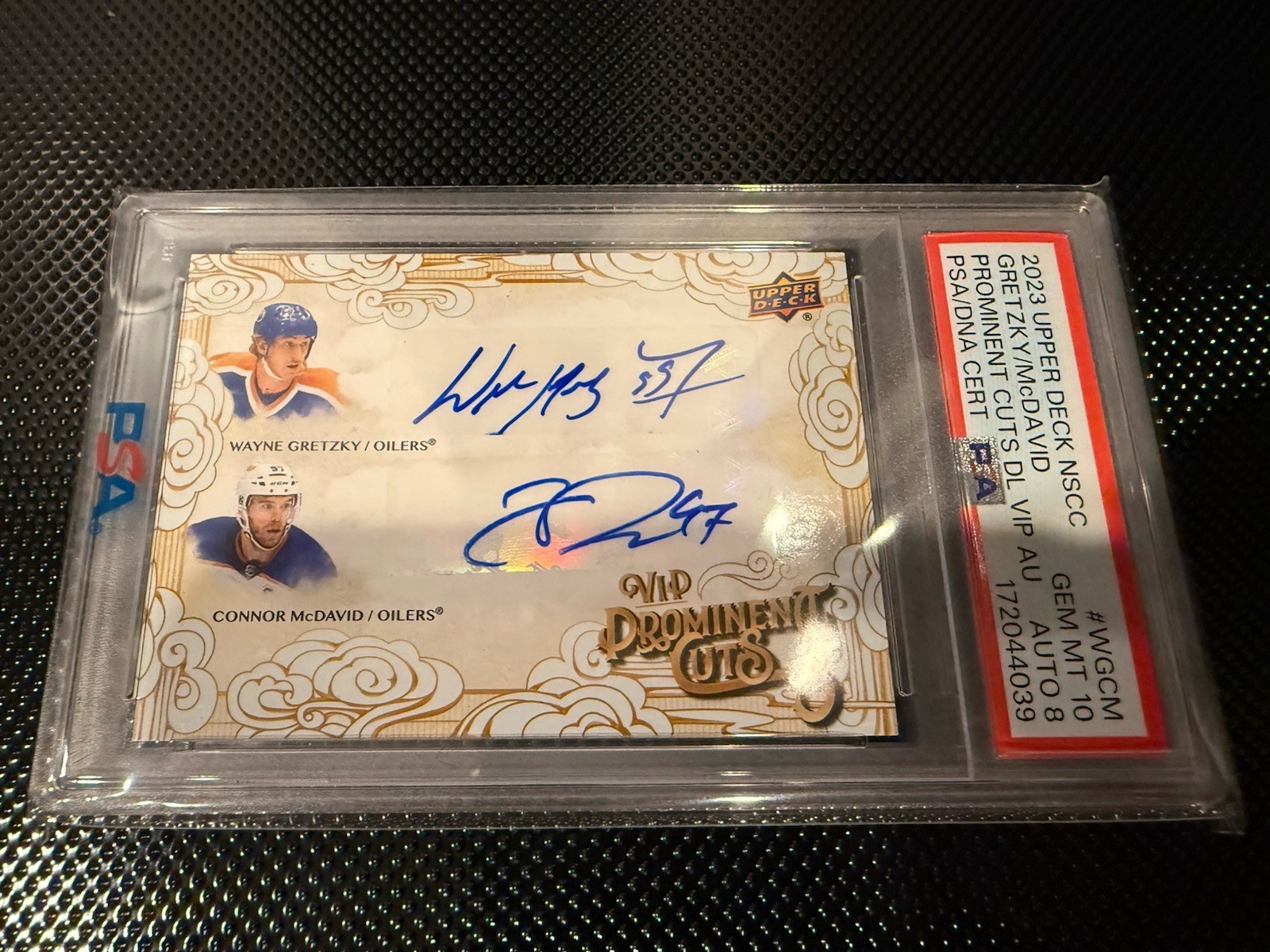 2023 Upper Deck Prominent Cuts Dual Vip Autograph Connor Mcdavid / Wayne Gretzky 2023 Upper Deck Prominent Cuts Dual Vip Autograph Connor Mcdavid / Wayne Gretzky