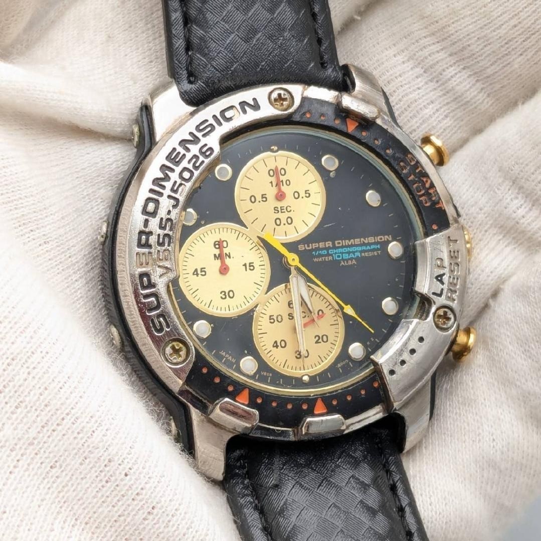 Seiko ALBA Super Dimension V655-8000 Chronograph Vintage 1995 Men\'s Watch