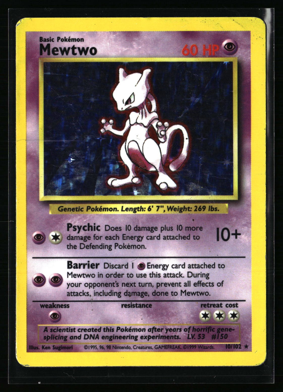 Mewtwo Base Set #010/102 Holo Rare, Holo PHOTOS AVAILABLE DM