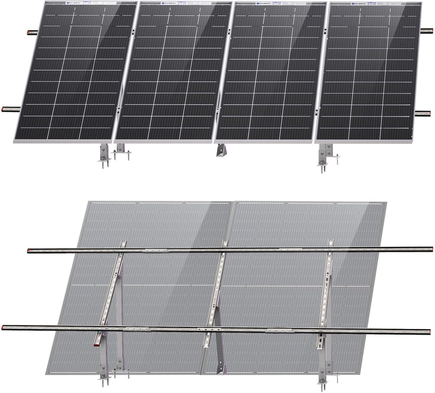 ECO-WORTHY Upgraded Solar Ground Mount Adjustable Multi-Pieces Solar Panel Mount ECO-WORTHY Upgraded Solar Ground Mount Adjustable Multi-Pieces Solar Panel Mount