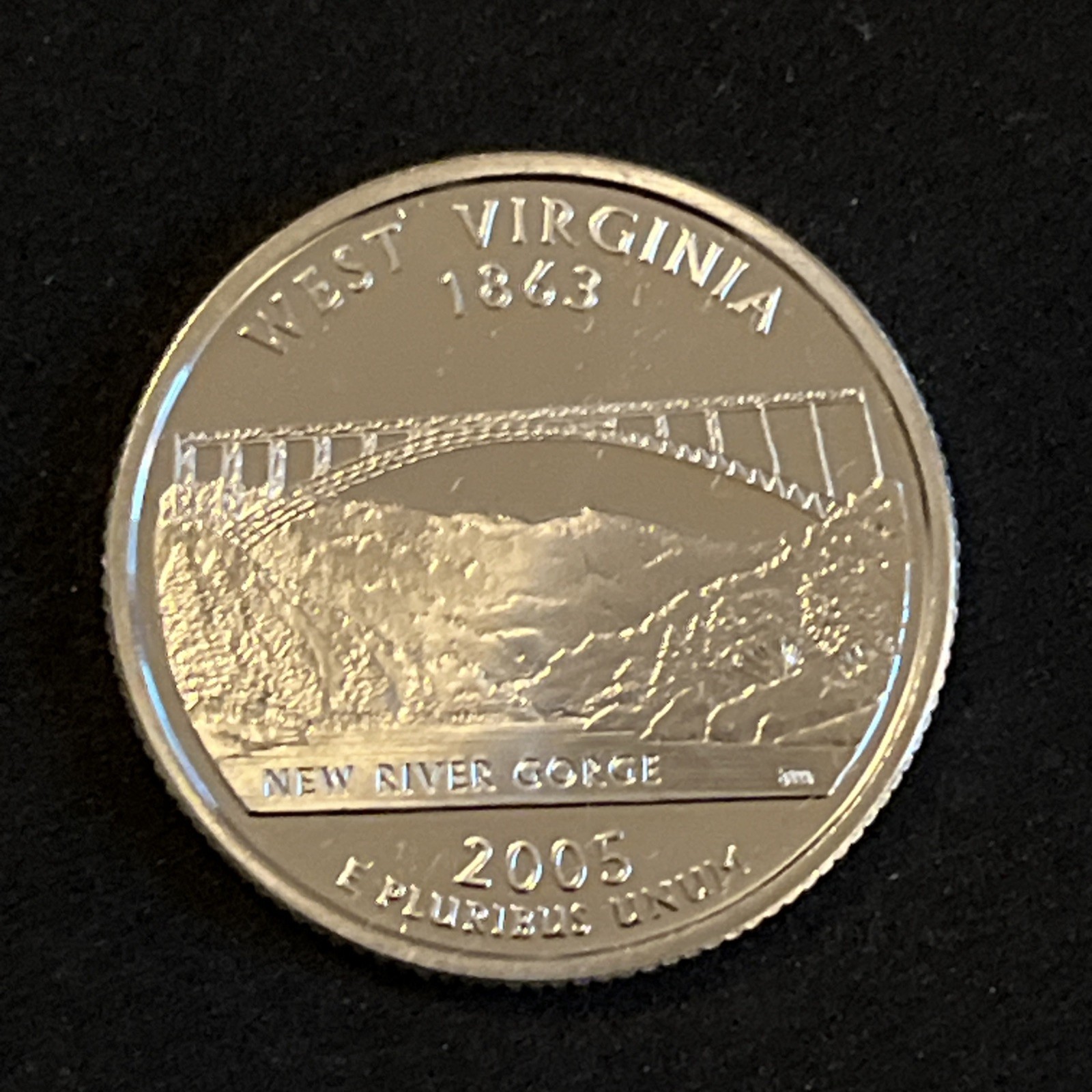 90% Silver Proof 2005 S WEST VIRGINIA Statehood Quarter