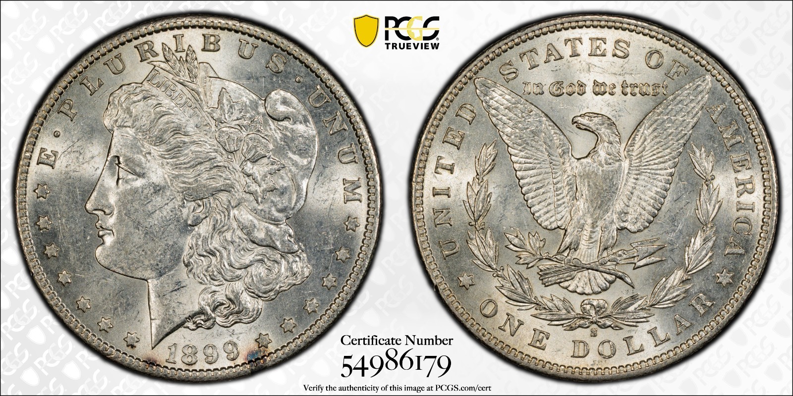 1899 S MORGAN $1 BETTER SAN FRAN DATE PCGS AU58 FRESH GRADING