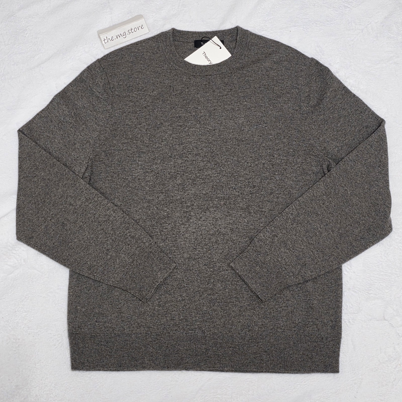 Theory Hilles Otter Melange Cashmere 3 Crewneck Sweater Men\'s SZ L $345 NWT Theory Hilles Otter Melange Cashmere 3 Crewneck Sweater Men\'s SZ L $345 NWT