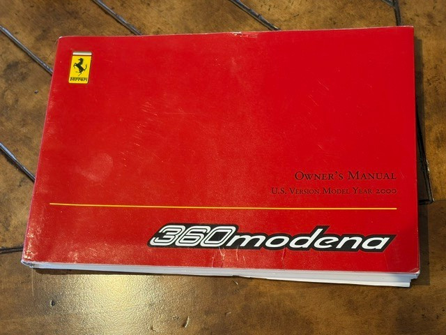 Genuine OEM 2000 Ferrari 360 Modena Owner’s Manual Genuine OEM 2000 Ferrari 360 Modena Owner’s Manual
