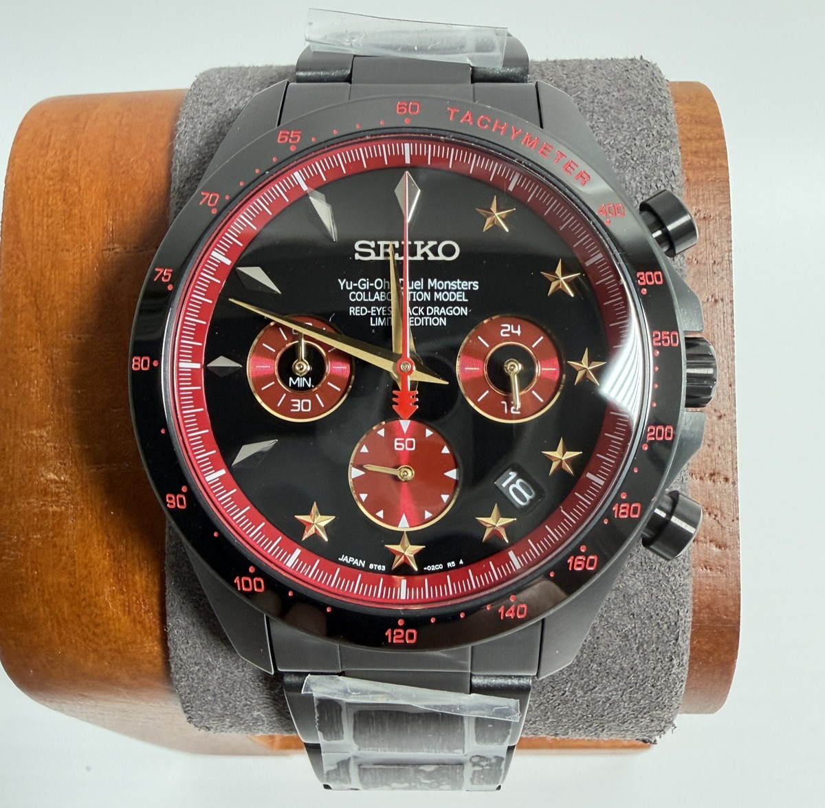 SEIKO Yu-Gi-Oh Red-Eyes Black Dragon Limited 300 Chronograph Watch #W-30