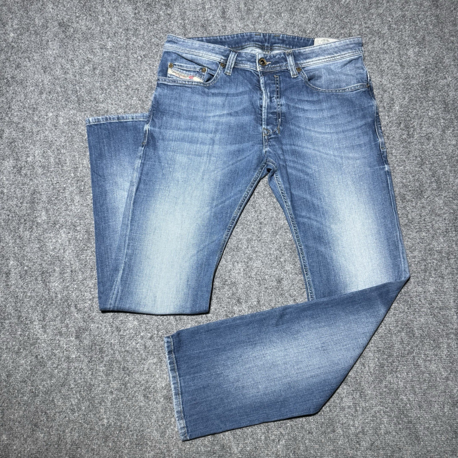 Diesel Safado Regular Slim Straight Button Fly Jeans Men Tag 32 Med Wash 34x31