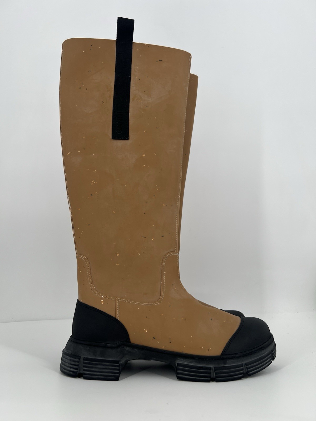 Ganni Country Recycled Rubber Tall Lug Sole Knee High Boots Euro 41