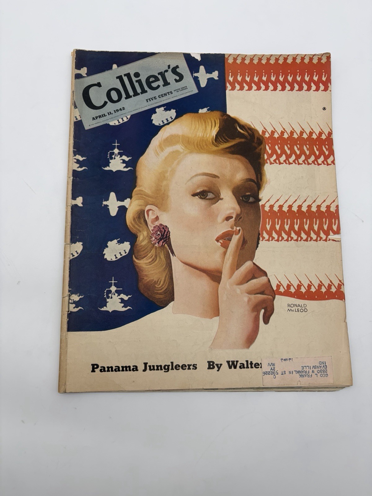 Vintage Collier's Magazine Apr 11 1942 WWII Loose Lips Sink Ships Propaganda