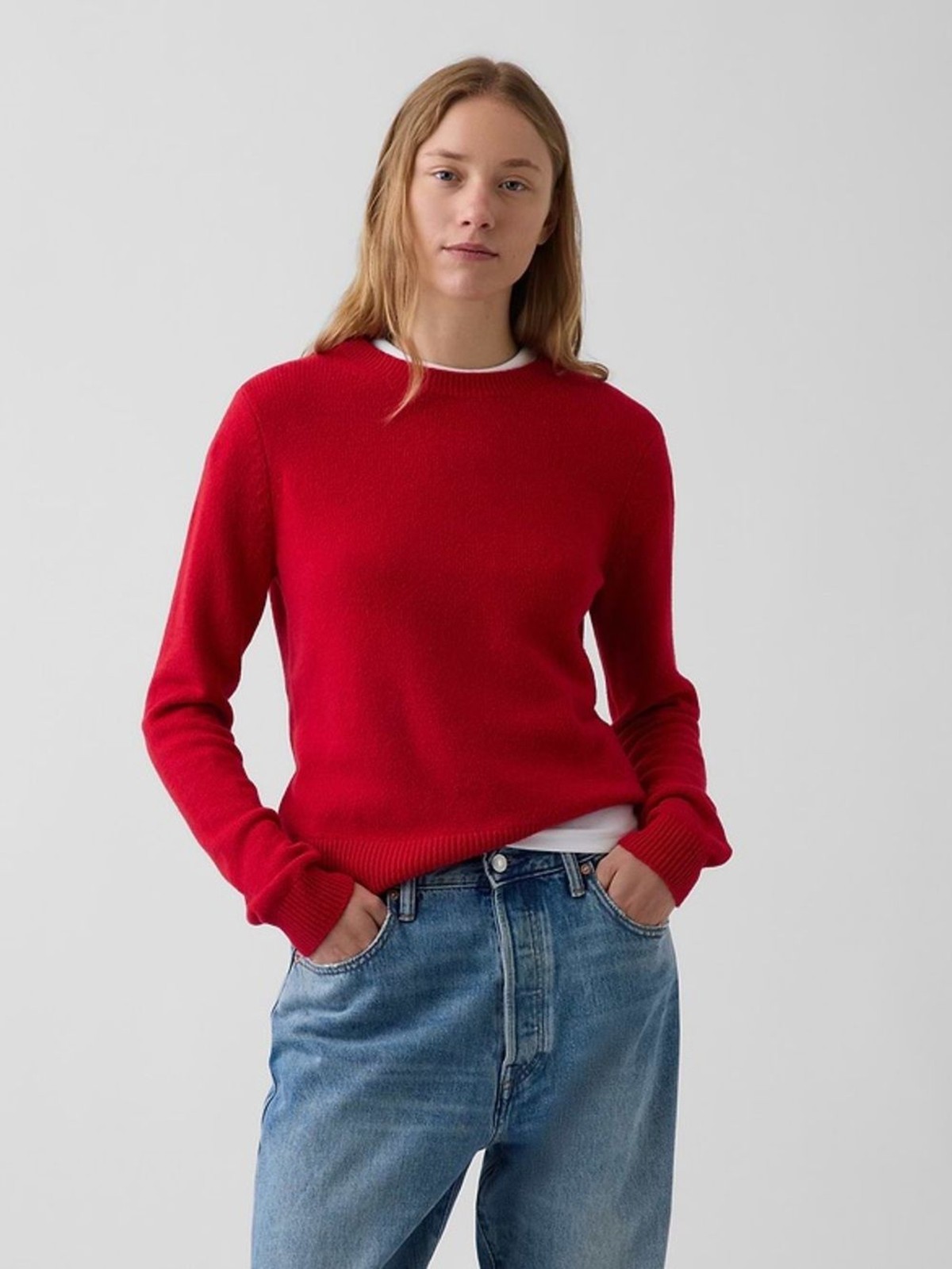 NWT Gap CashSoft Crewneck Sweater in Modern Red Size Small Tall