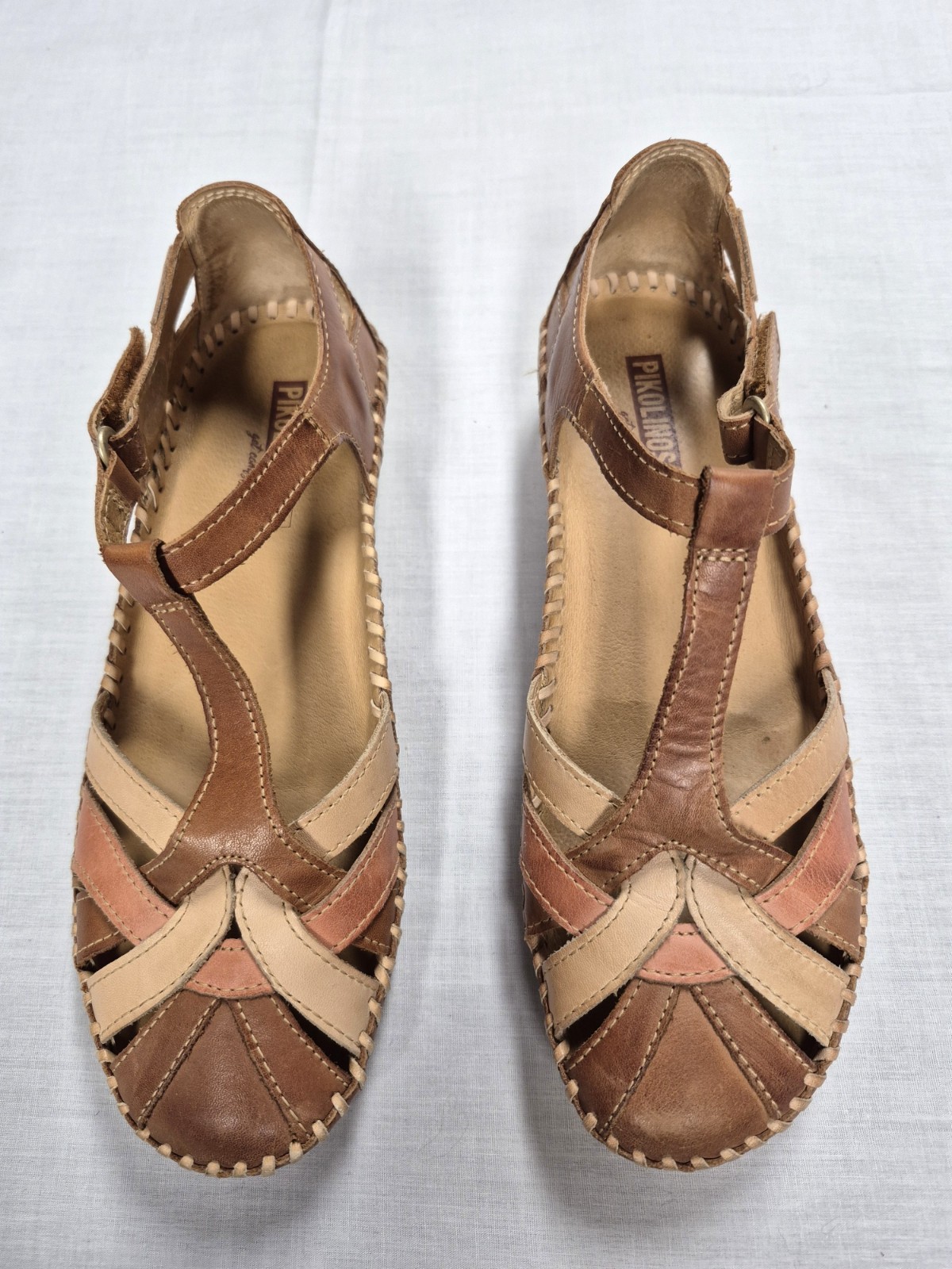 Pikolinos P. Vallarta 655 Sandals (6.5) T-Strap Leather Hook-Loop-Closure Pikolinos P. Vallarta 655 Sandals (6.5) T-Strap Leather Hook-Loop-Closure