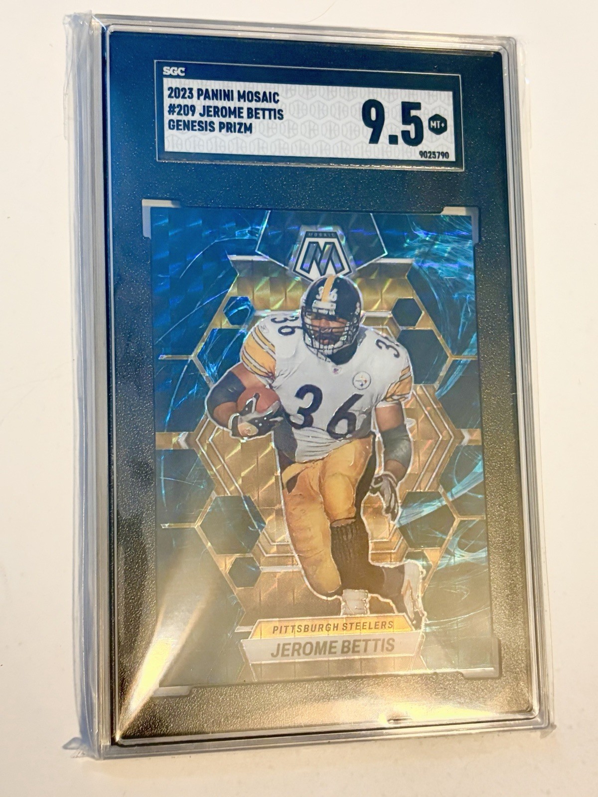 Panini 2023 Mosaic Jerome Bettis Steelers #209 Genesis Prizm Parallel SGC 9.5 Panini 2023 Mosaic Jerome Bettis Steelers #209 Genesis Prizm Parallel SGC 9.5