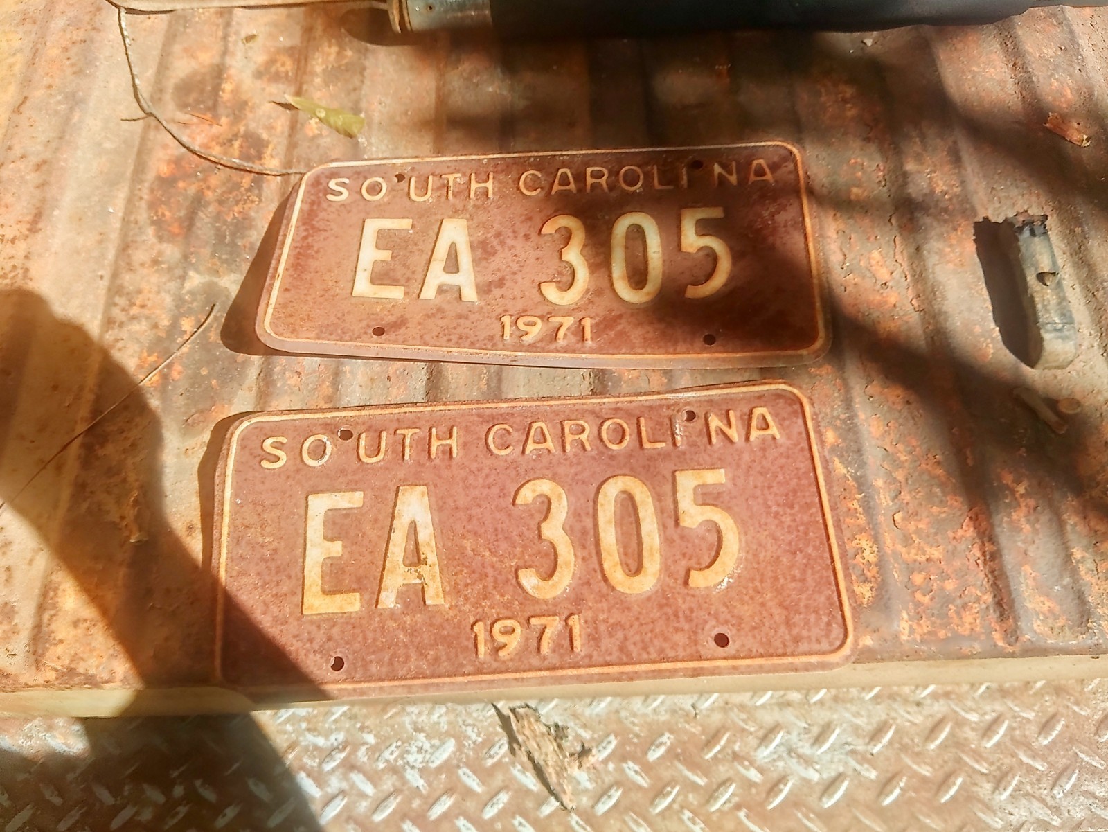 Vintage 1971 South Carolina License Plate Pair EA305