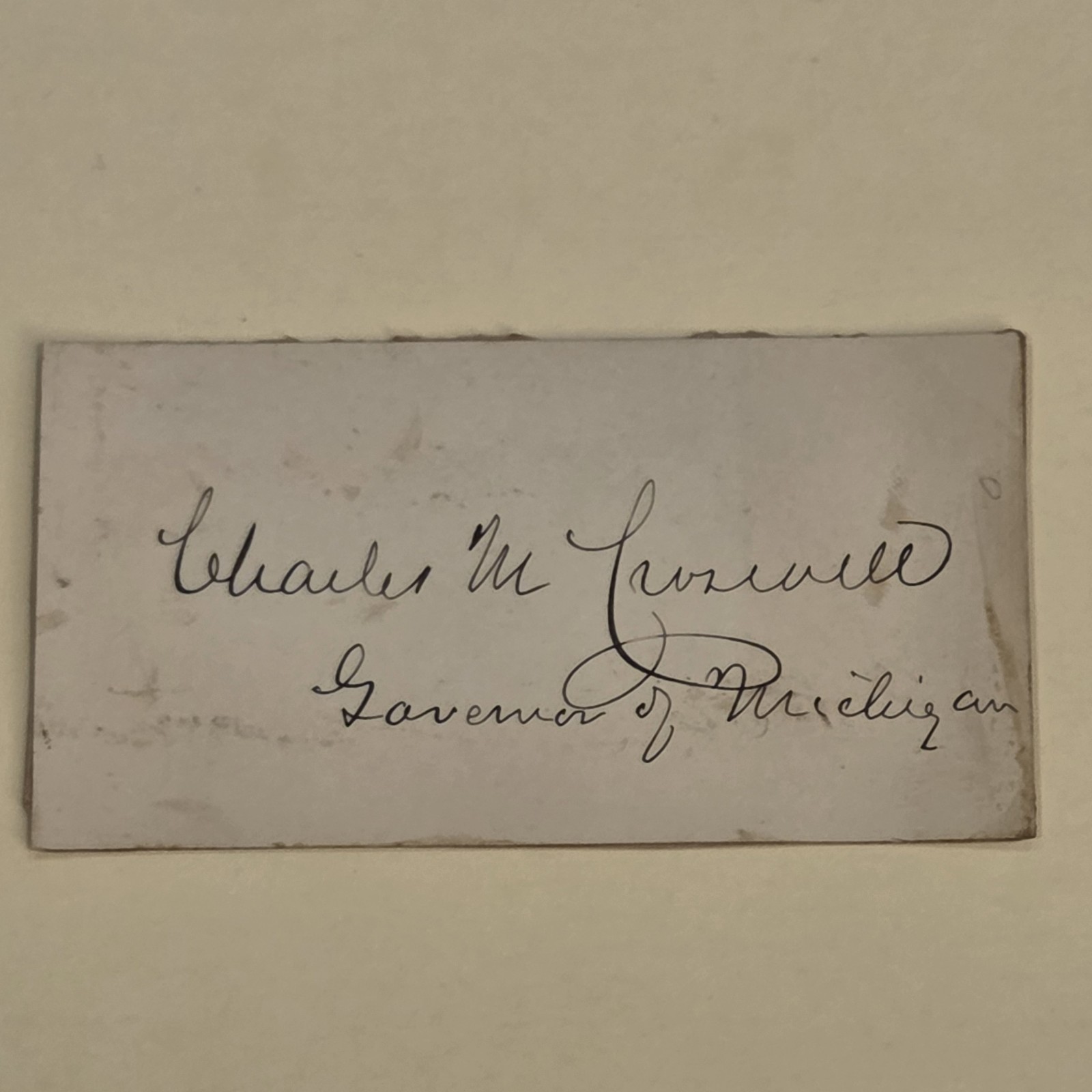 Rare Charles M Croswell Signed 1800s Michigan Governor Autograph Politician Auto