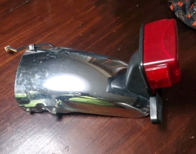 1980-82 Yamaha SR250 Exciter Chrome Rear Fender Guard With Taillight 1980-82 Yamaha SR250 Exciter Chrome Rear Fender Guard With Taillight