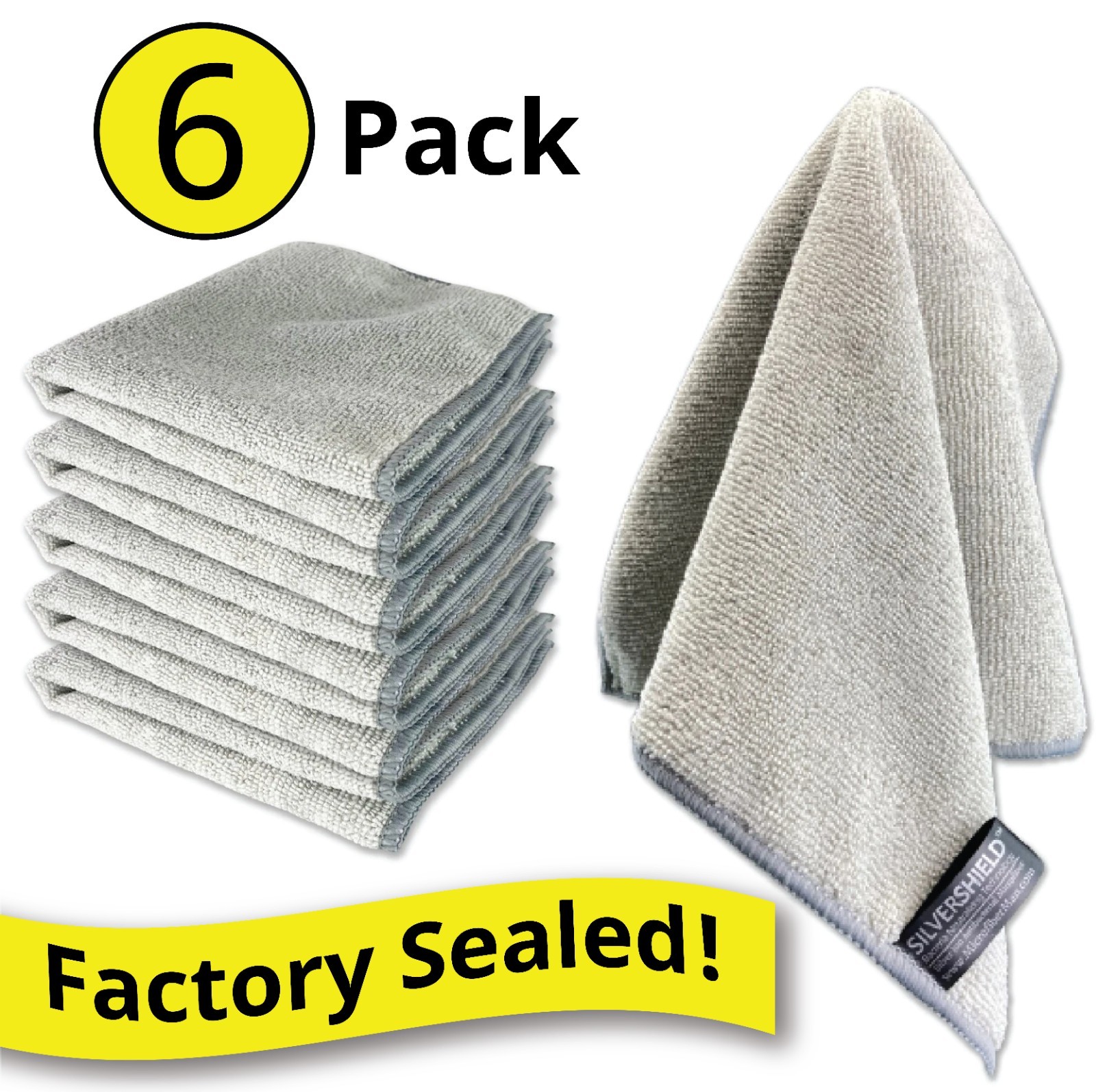 Antibacterial Microfiber 6 Pack Silver Shield Cleaning Cloth 12\