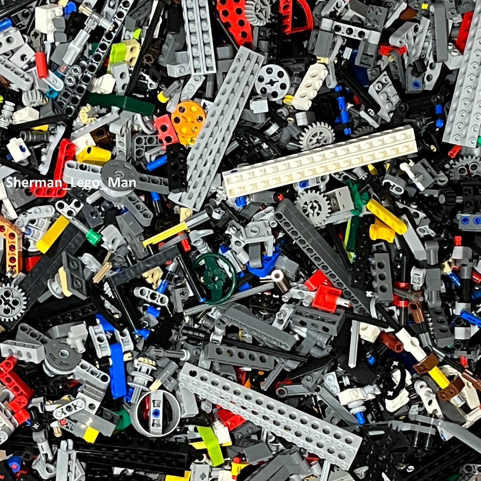 LEGO 1/2 POUND TECHNIC MIX FROM BULK : Paired Beams Liftarms + Gears Axles More