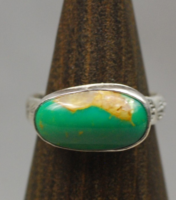Royston Mine NV Stamped Turquoise Ring Sterling Blue Web Vtg Southwest NEW sz 7