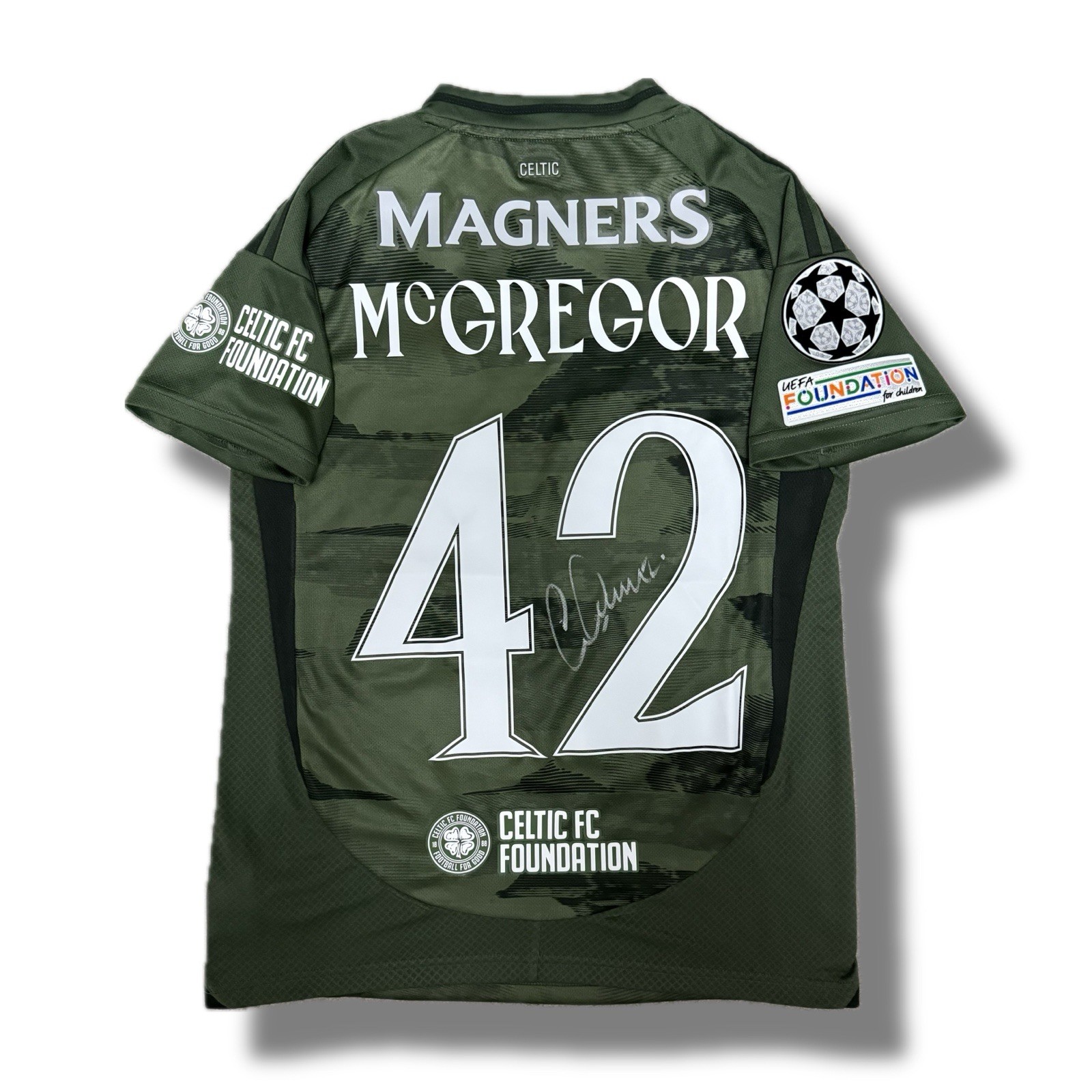 Signed McGREGOR Celtic FC 2024/25 Football Third Shirt Memorabilia - COA & Proof