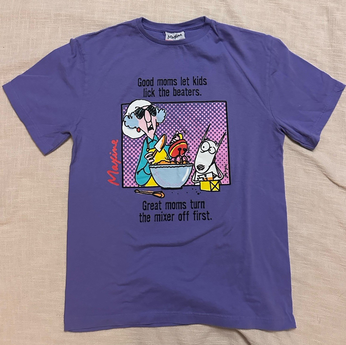 Vintage 1990s Maxine “Good Mothers” Graphic  Tee  Beaters Lavender Hallmark