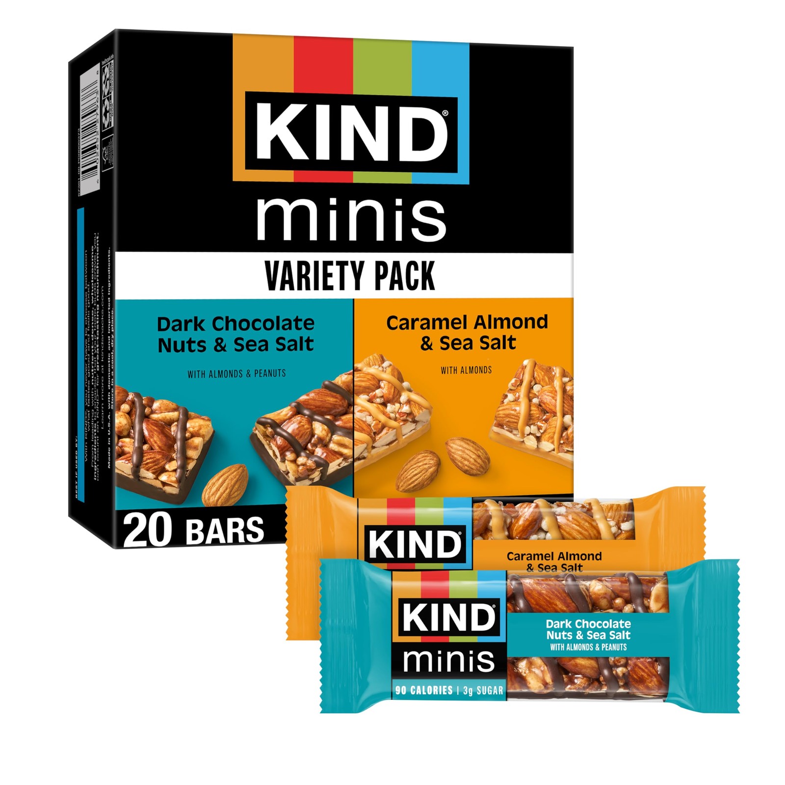 KIND Mini Snack Bars Variety Pack, Gluten Free, Low 20 Count, chocolate KIND Mini Snack Bars Variety Pack, Gluten Free, Low 20 Count, chocolate