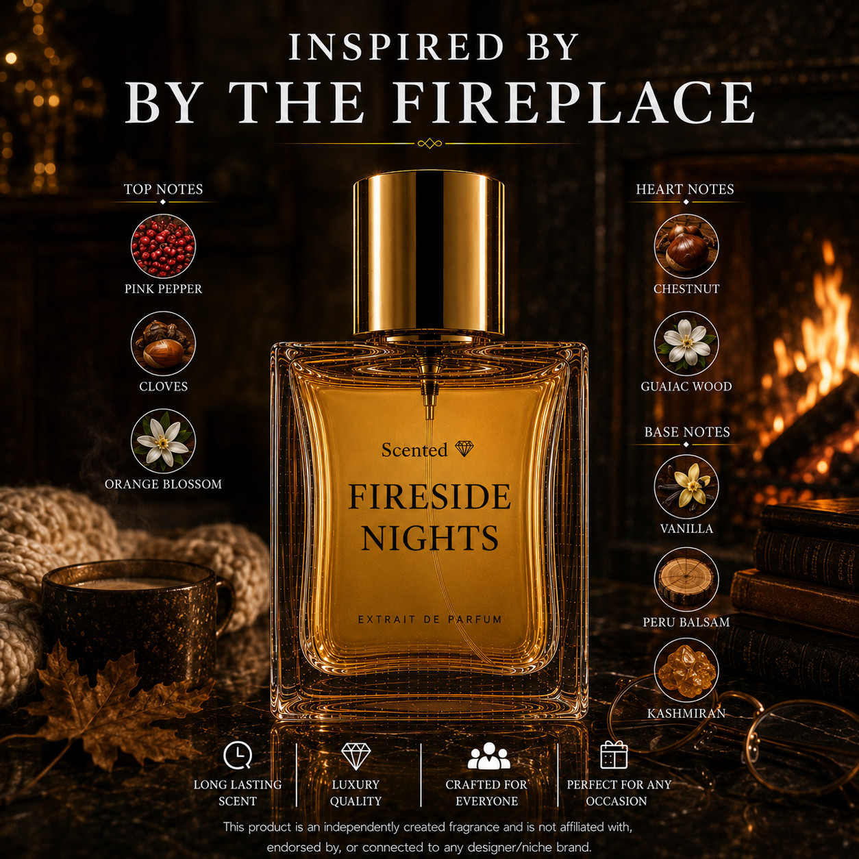 Fireside Night Inspiration of By The Fireplace | Choose Size | Extrait De Parfum