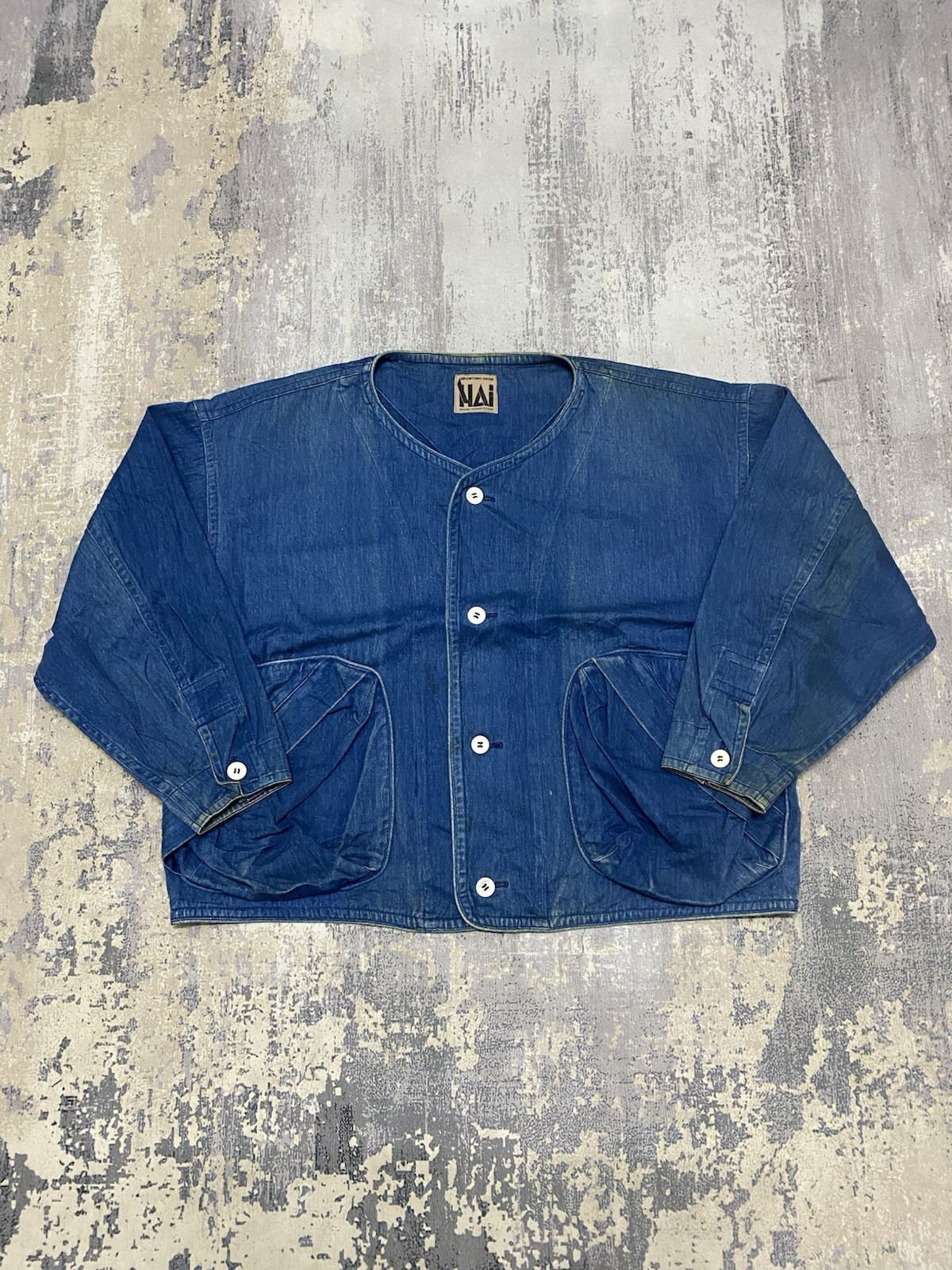 Vintage 1970s–1980s Hai Sporting Gear by Issey Miyake Boxy Indigo Cargo Jacket