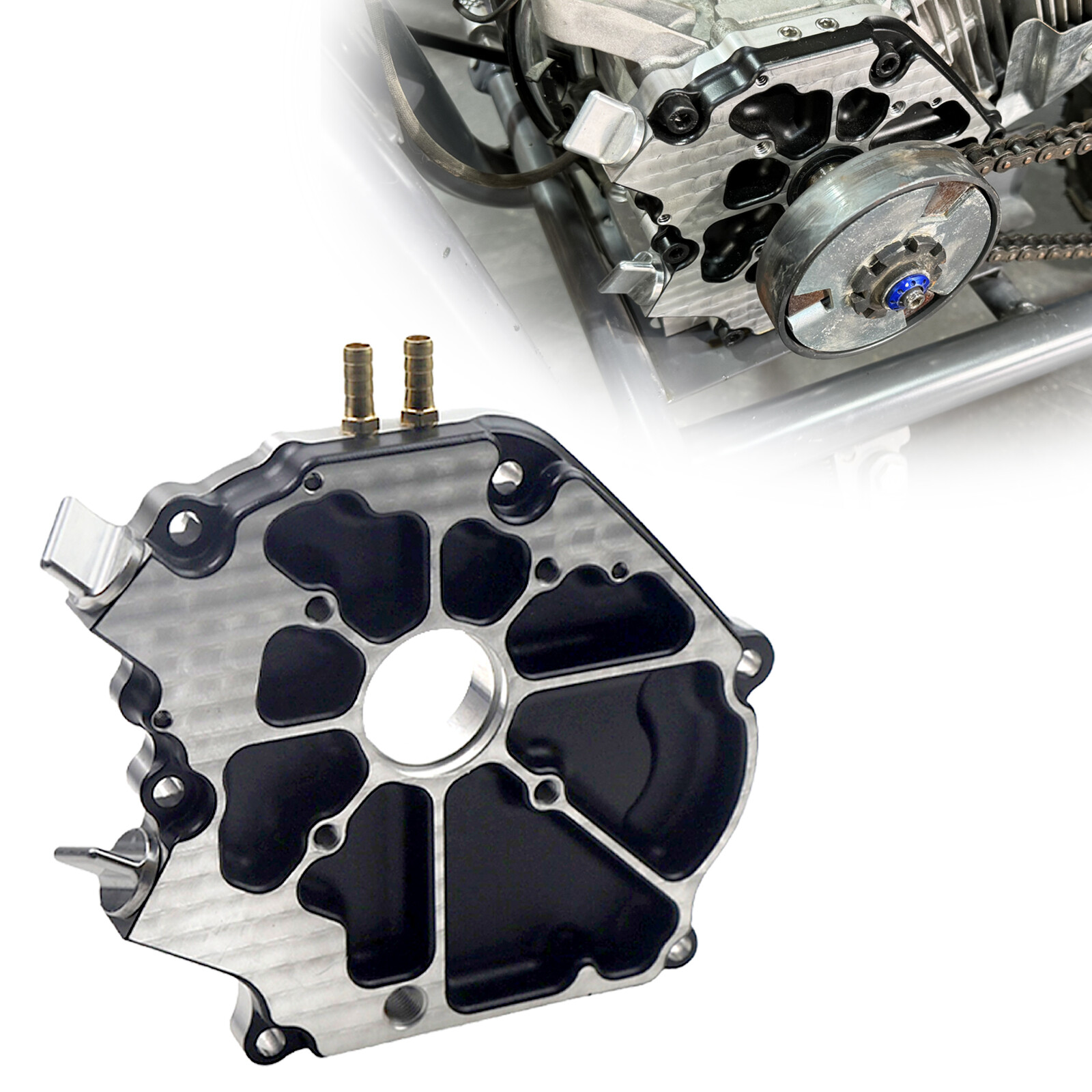 Dual Bearing Billet Side cover For GX200 Predator Hemi, Ghost, Tillotson 212 224