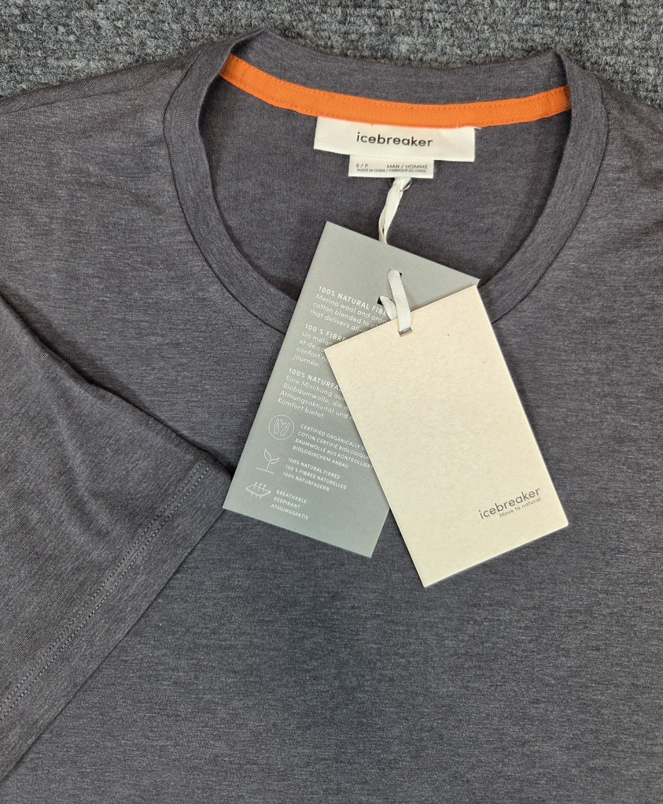 NEW Icebreaker Central Classic Merino Wool Tee Shirt Mens Small Gray